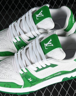 Louis Vuitton Trainer #54 Signature White & Green Sneakers