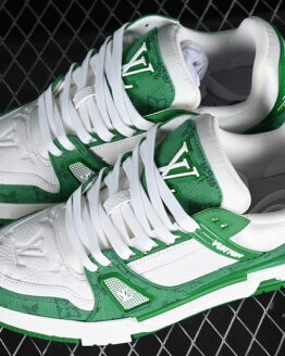 Louis Vuitton Trainer Green & White Sneakers